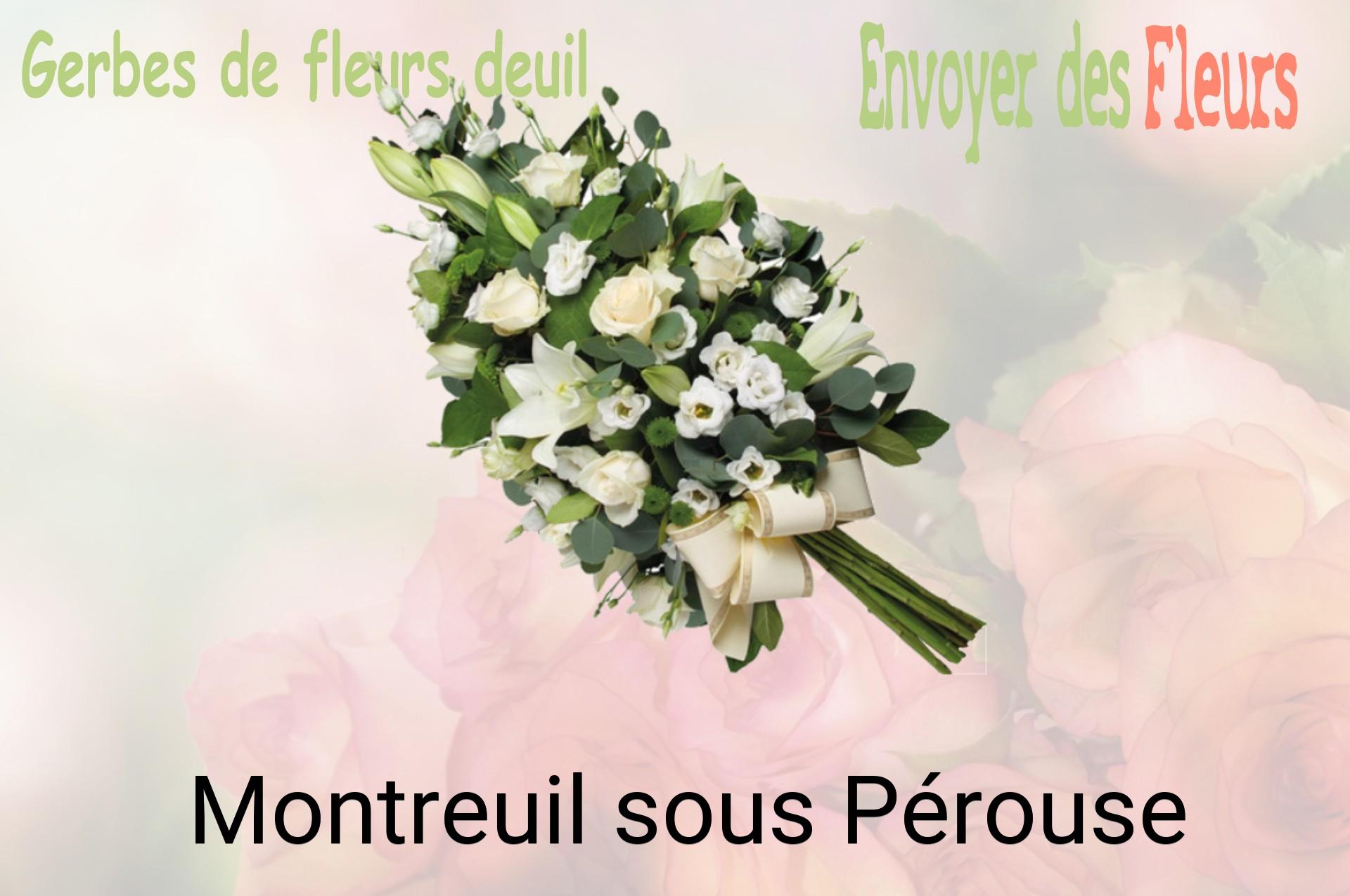 Gerbe de fleurs de deuil livrée à Montreuil-sous-Pérouse